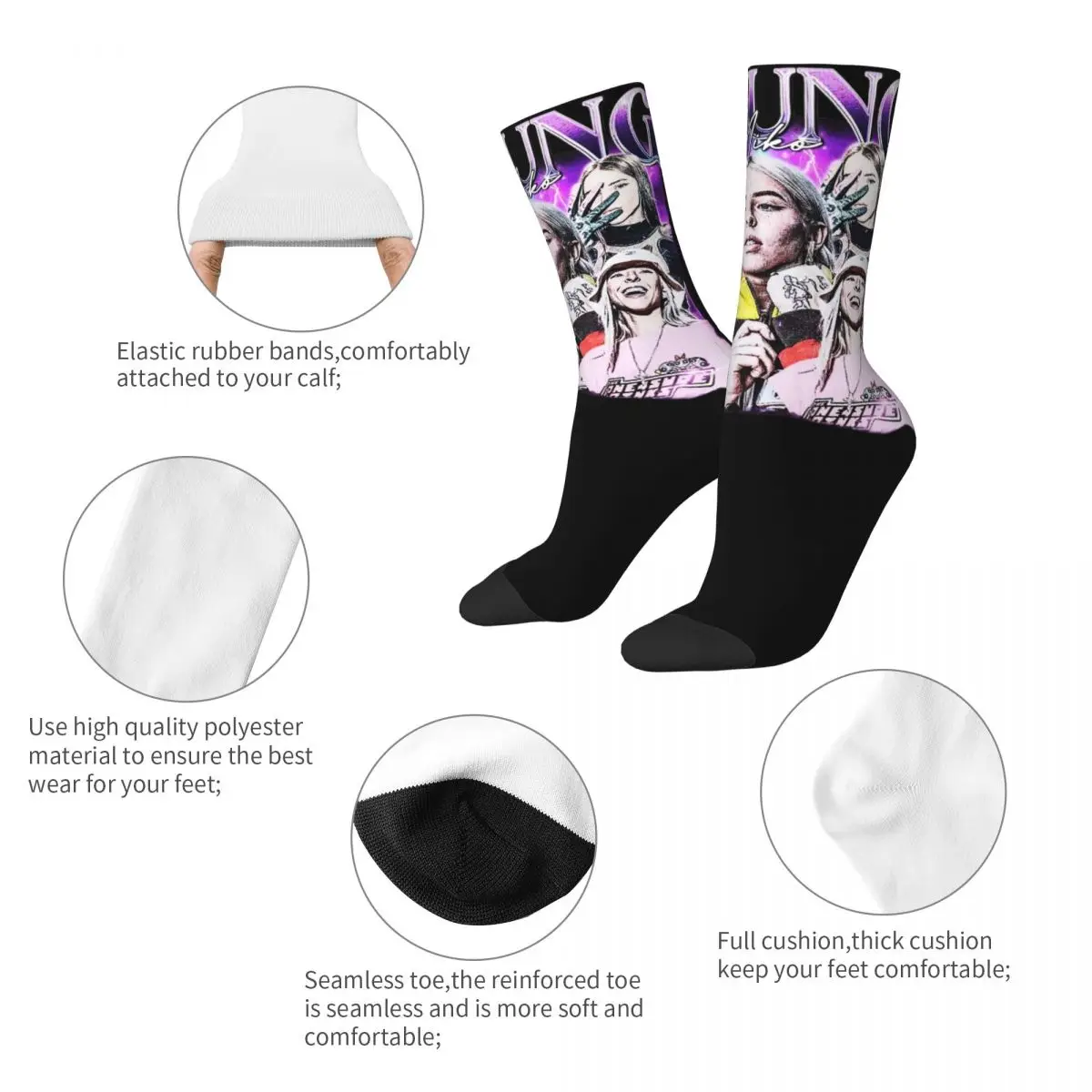 Unisex Young Miko Homage Bootleg Socks Super Soft Casual Trap Kitty Socks Novelty Accessories Middle TubeStockings Small Gifts