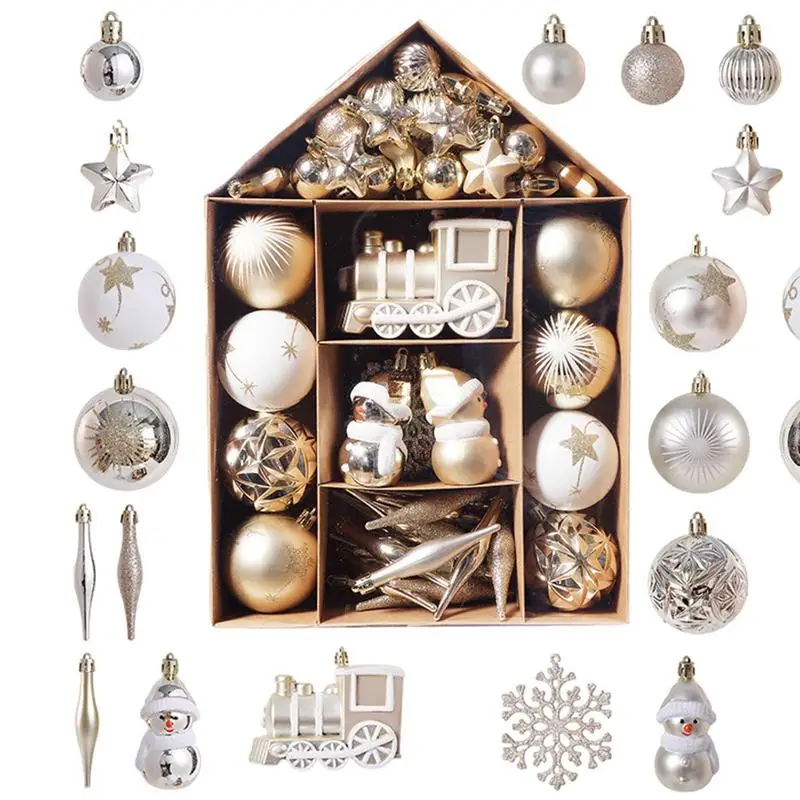 Ball Ornaments For Christmas Tree 70 Pcs Assorted Shatterproof Christmas Ball Ornaments Set Hanging Ball For Christmas Trees