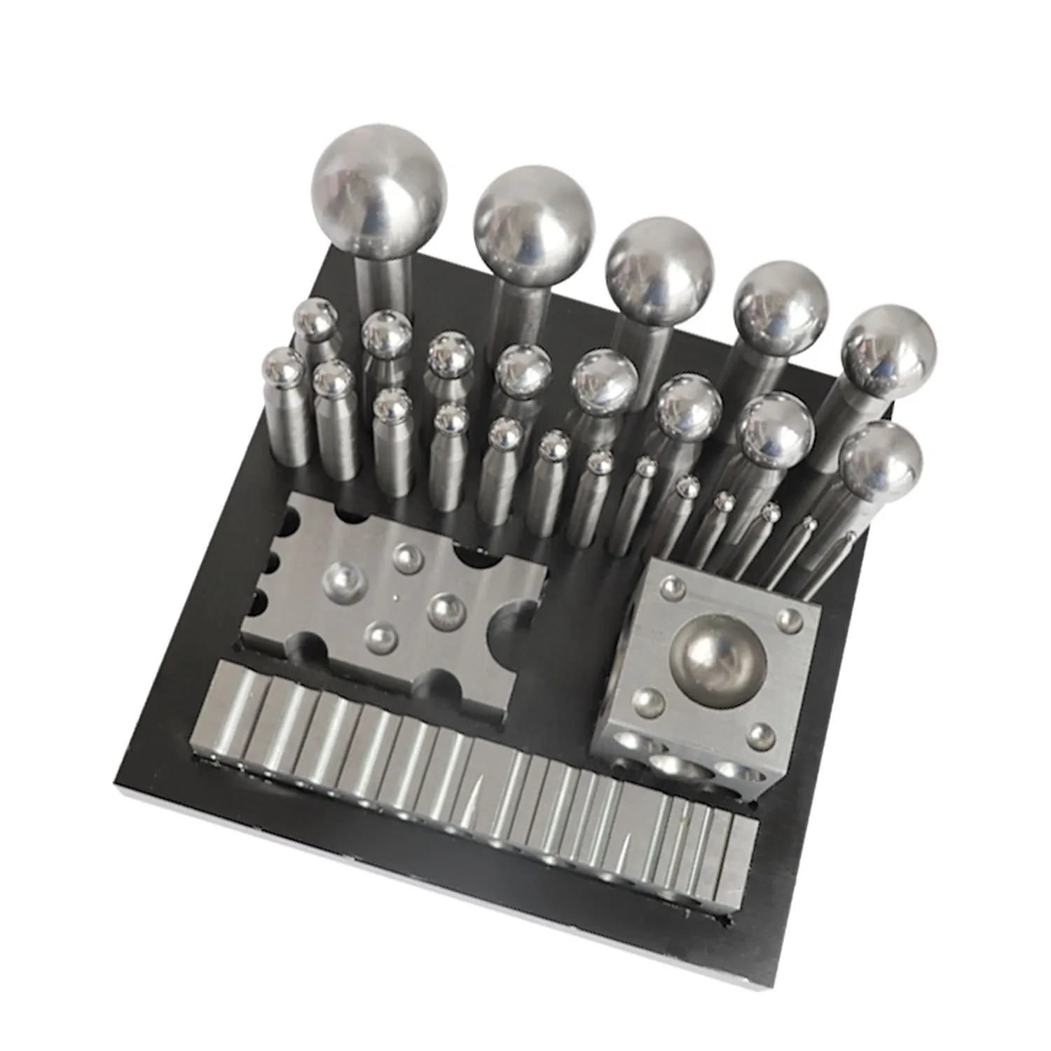 29 Piece Dapping Doming Punch Block Set 5 mm to 50mm Jewelry Making Metal Forming Tool Kit