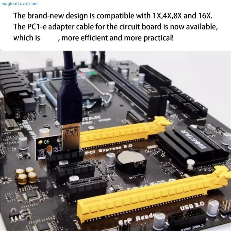 N2UB PCIE Card Adapter PCIE 1x to 16x USB3.0 Cable Power Supply Extension for Miners Machine Mining Installation
