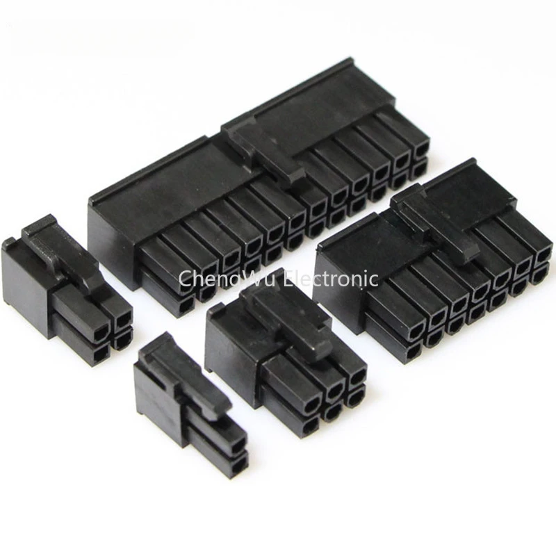 5557 Connector 4.2mm Pitch Male Housing 2P 4P 6P 8P-24Pin 5557 Male Shell Black Automotive Wiring Harness Connector PCI-E Power