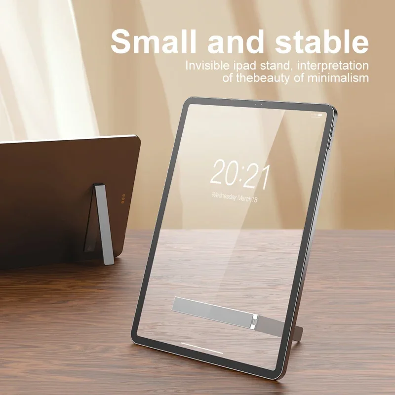 Tablet PC Stand Holder for iPAD Back Adhesive Universal Adjustable Folding Desk Tablet Stand Holder Kickstand Aluminum Metal