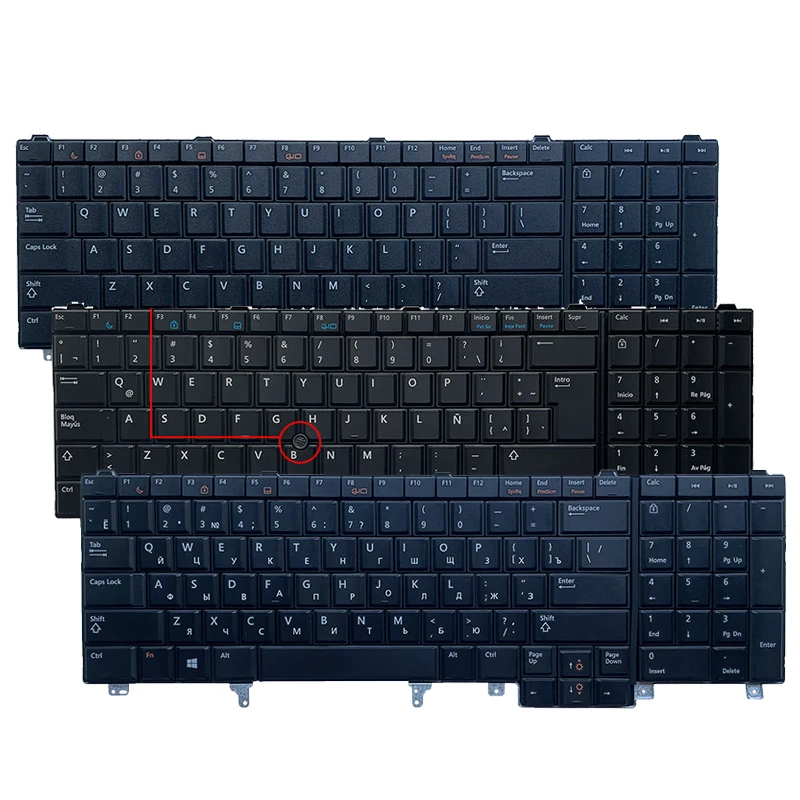 Klawiatura do laptopa US/RU/LA/AR dla Dell Latitude E6520 E5520 E5530 E6530 M4700 M6700 M4600 M6600 M4800 M6800 E6540 P14F P15G P19F — zdjęcie 2