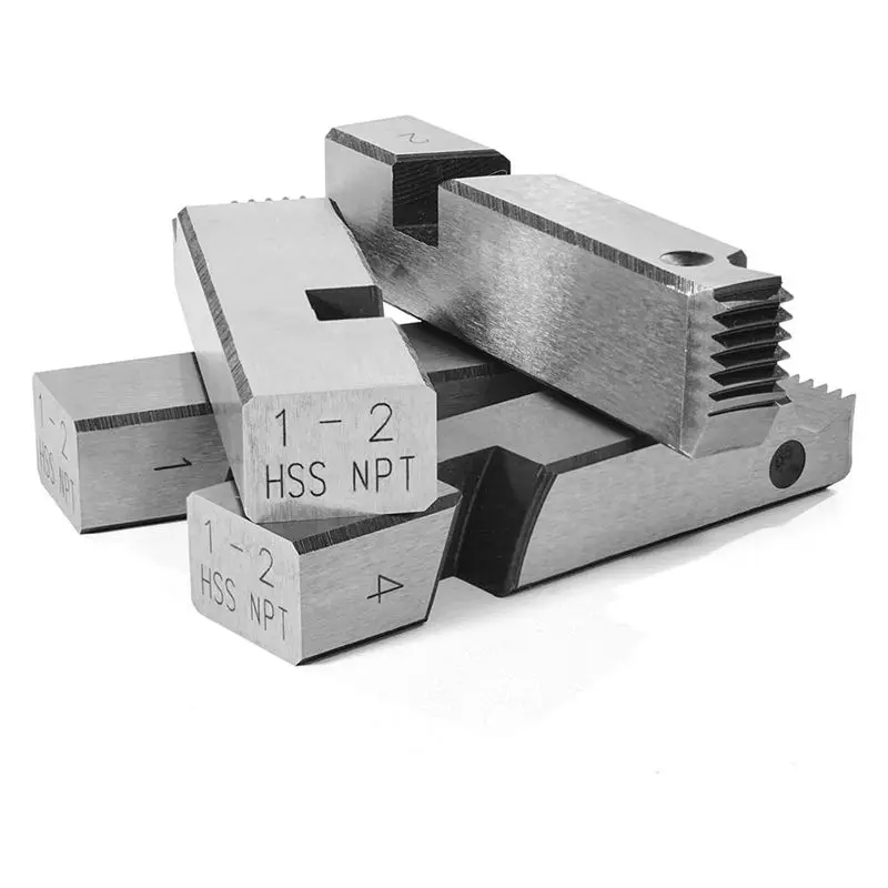 N84R Machine Dies 1"-2" NPT Pipe Dies, Right-Handed HSS Pipe Threading Dies Fit Integrated Pipe Threading Machines