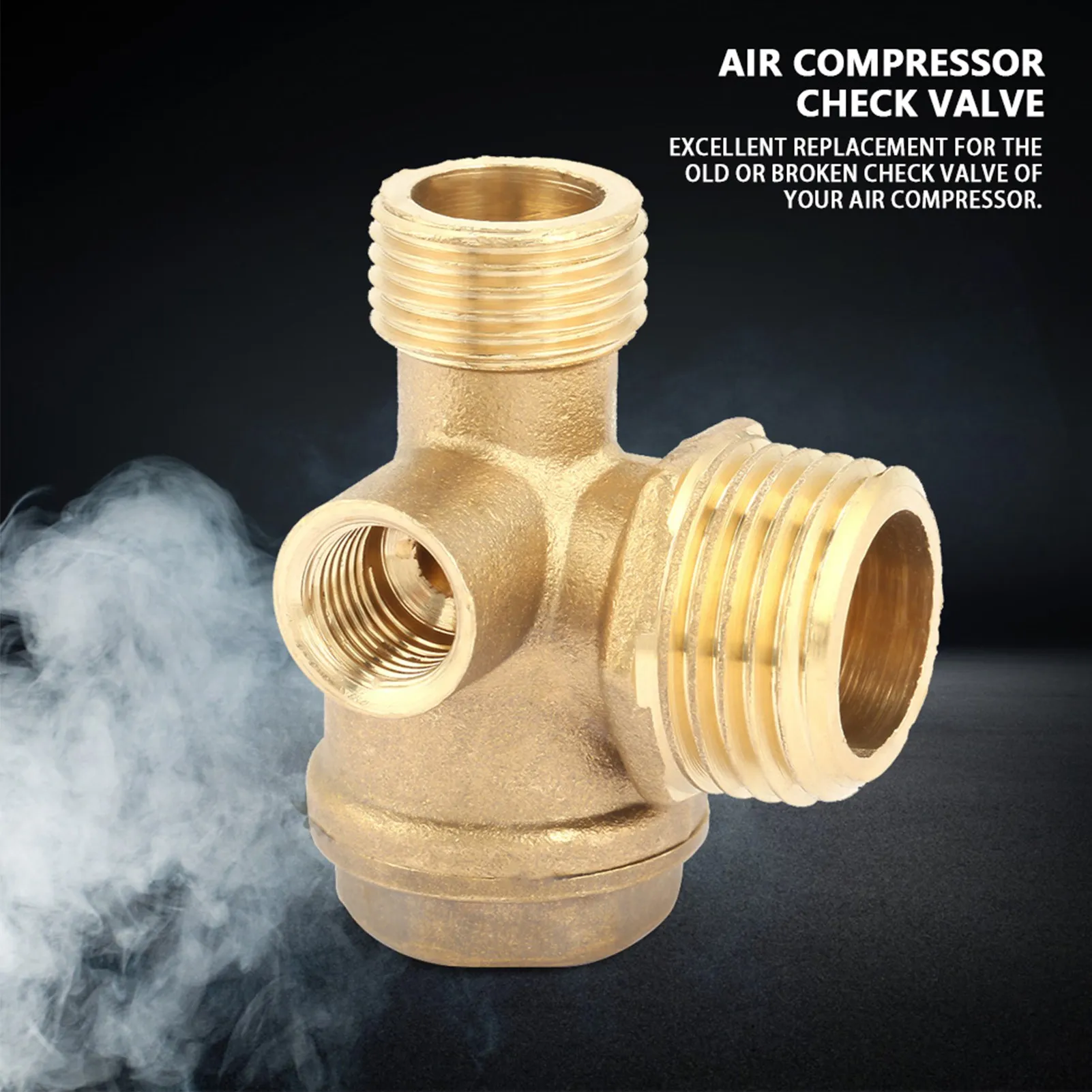3 Port Brass Air Compressor Male Threaded Check Valve Tube Connector Tool Brass Check Valve Air Compressor Check Valve Valve