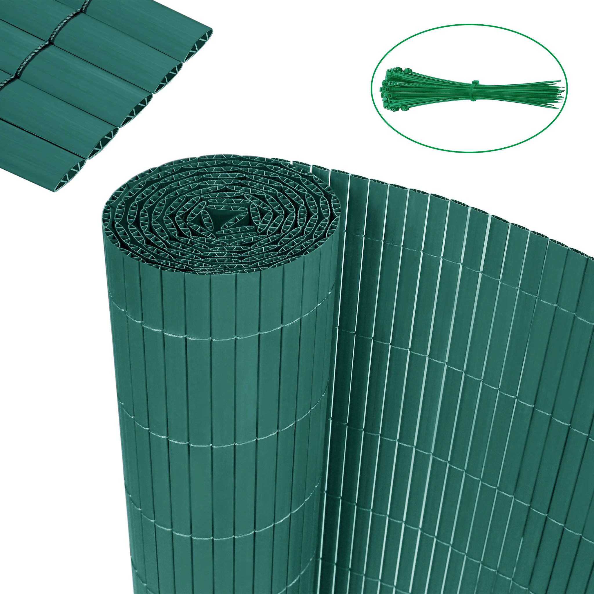 Paravent de jardin vert, tapis de protection d'intimité extérieur en PVC, clôture en PVC résistante aux intempéries pour l'intimité, protection contre le vent pour balcon, clôture de terrasse, paravent latéral de balcon sans perçage