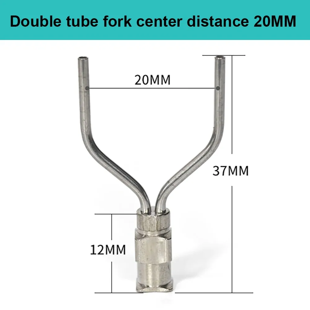 

6pcs Double-ended dispensing needles 20mm spacing Stainless steel metal syringe dispenser glue