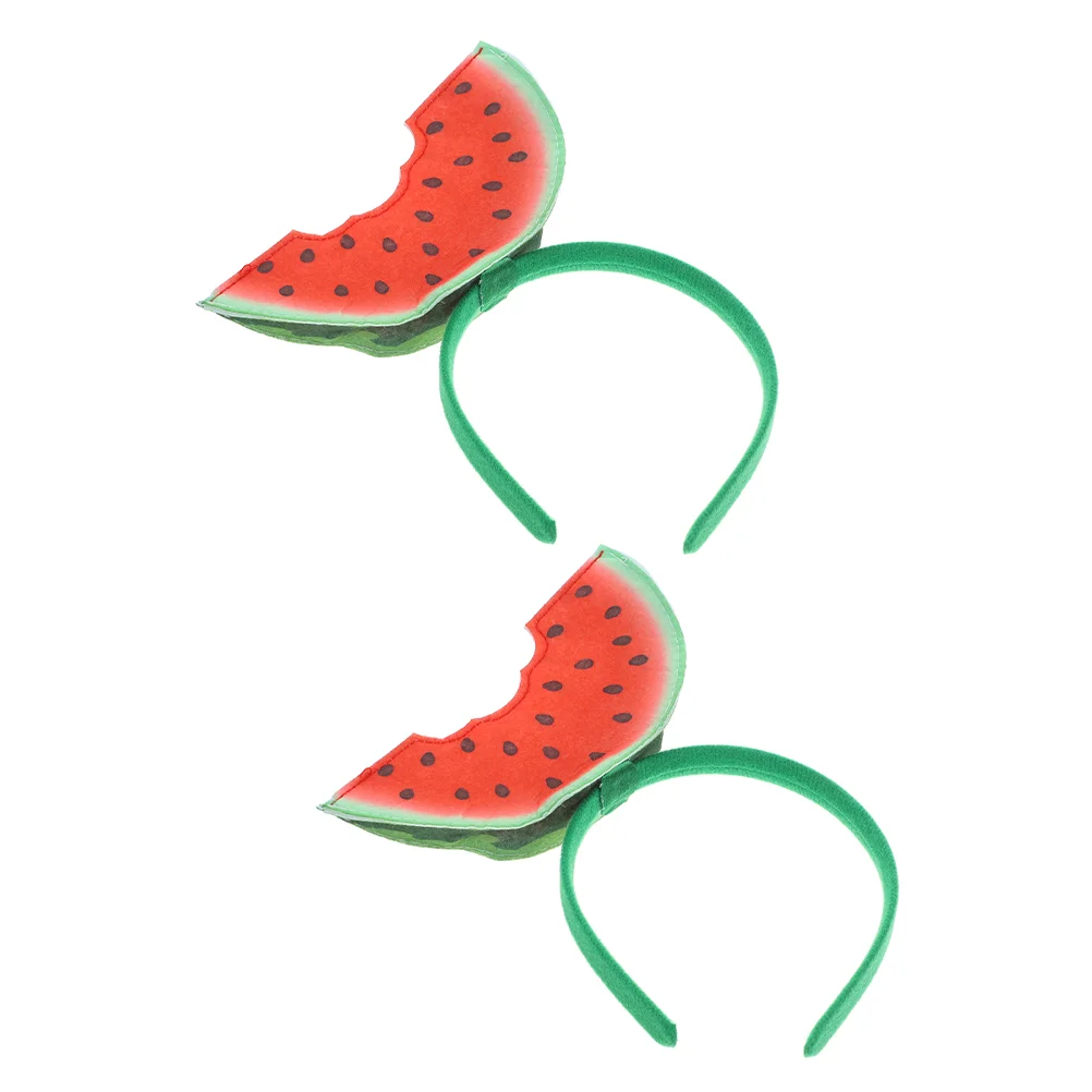 2 Pcs Girl Three-dimensional Watermelon Headband Miss Bands Transfer Felt Cloth Party Decorations