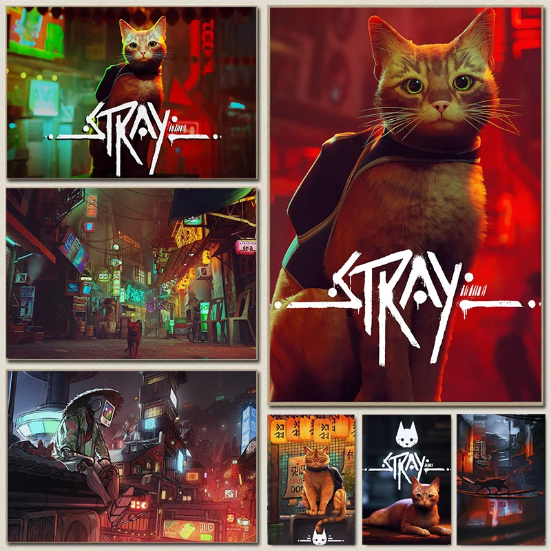 Video Adventure Game Stray Cat Survive Posters Prints Canvas Painting Wall Art Gaming Pictures for Player Room Home Decor Gifts