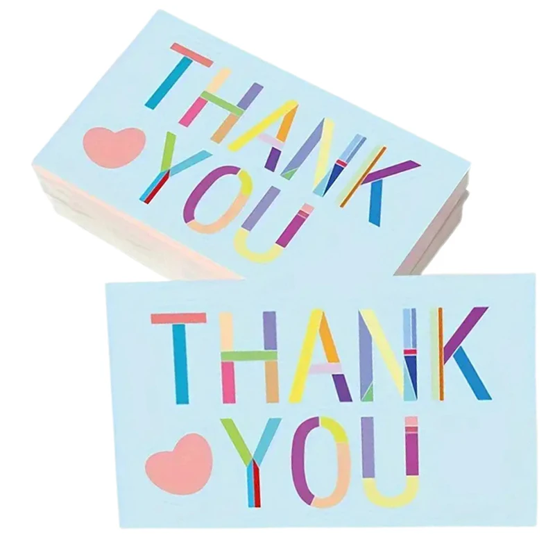 50pcs Thank You Cards Commercial Decorative Label Card Gift Packaging Thank You Card For Your Supporting Message Card