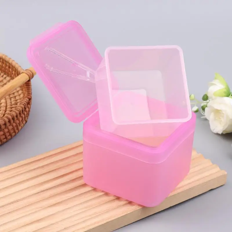 Makeup Cotton Pad Storage Container Double Layer Makeup Remover Box Wide Mouth with Tweezers for Bathroom Counter Organization