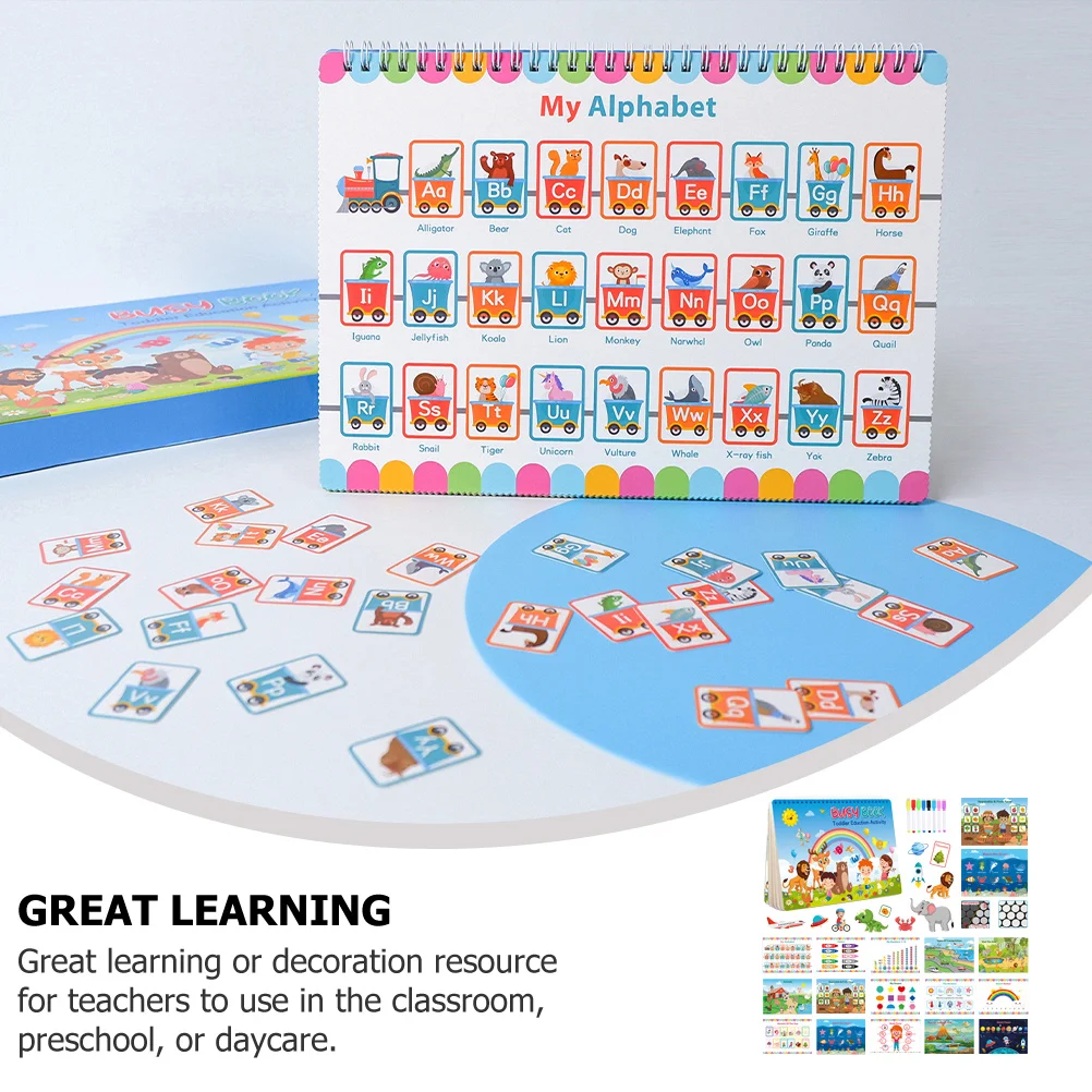 

1Set Early Educational Book for Kids Learning Development Creative DIY Cartoon Decals Children Scene Play
