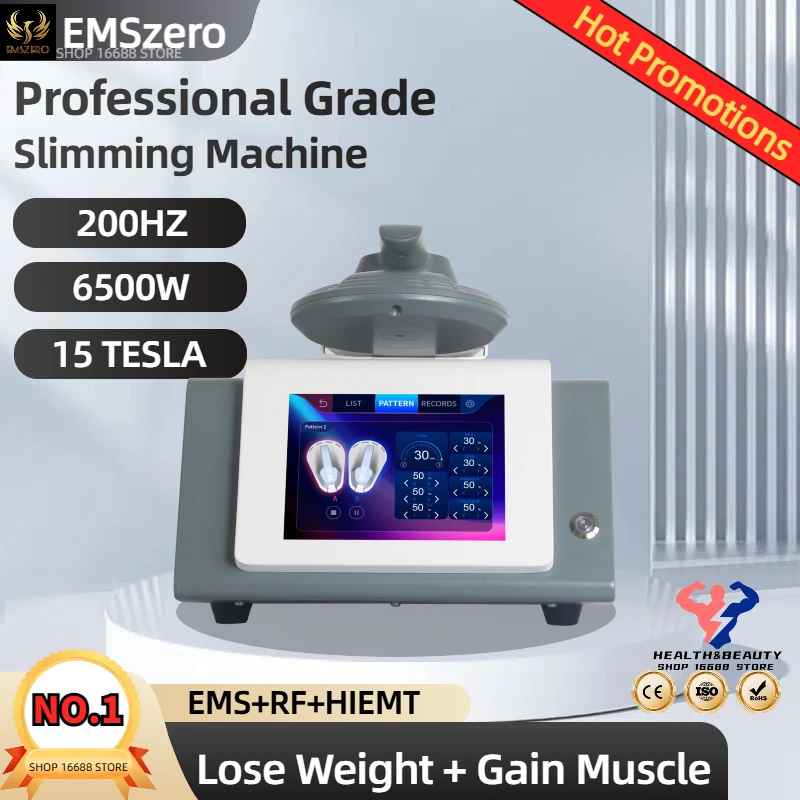 EMSzero Neo Bodysculpting Machines 15 Tesla Professional 6500W Neo Body Slimming Muscle Electromagnetic Stimulate Buttock Toning