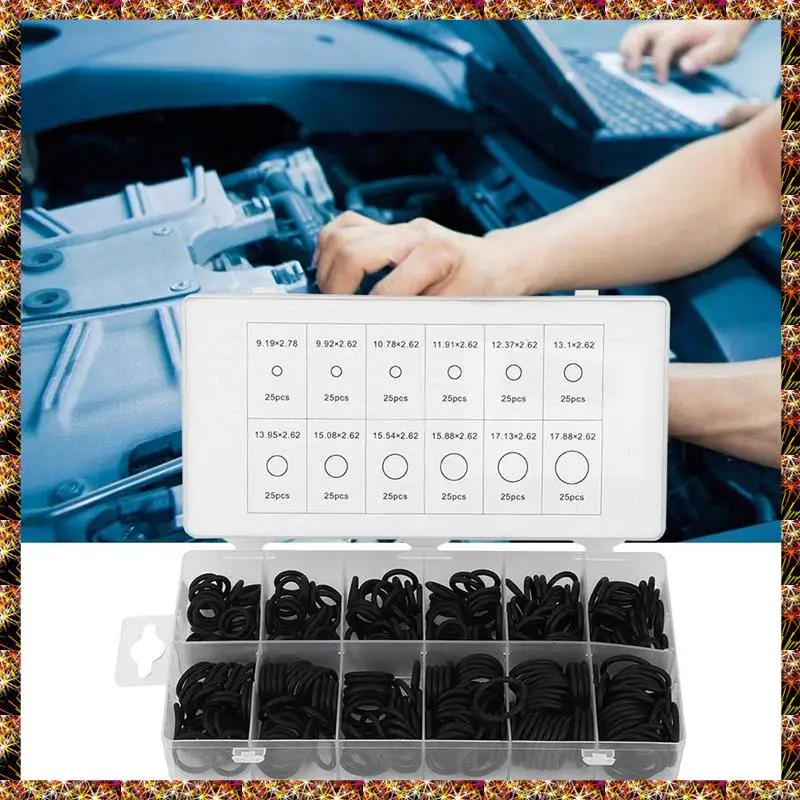 BTCL 300PCS O-Ring NBR Washer Kit For Plumbers Garages Pumps O-Ring Classification Kit