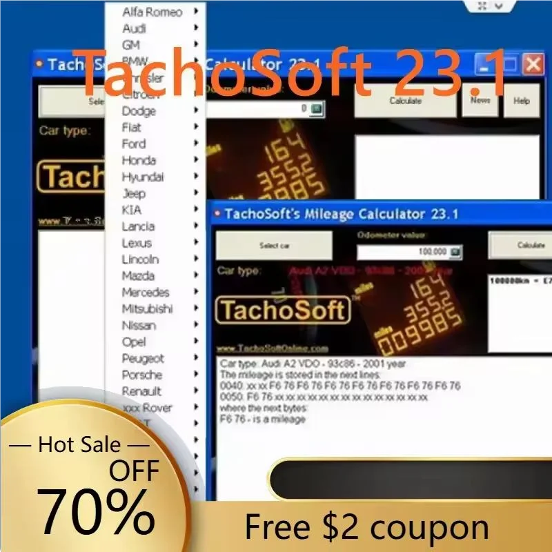 

Hot Sale TachoSoft Mileage Calculator 23.1 with license Cracked Full Version Support Many Car Brands Auto Repair Software