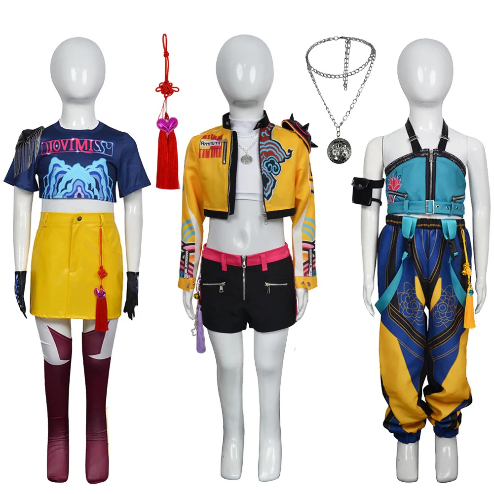 Fantasia Rumi Zoey Cosplay Ragazze Abbigliamento di scena Devil Hunter Disfraz Costume da 6 a 14 anni Abiti da festa di carnevale di Halloween