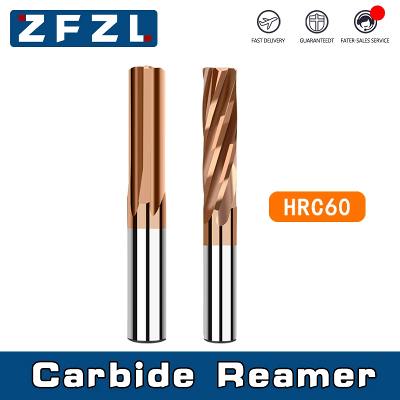 Carbide Reamer 1-20mm Spiral Straight Flute H7 Chucking Hardened Steel Metal Cutter 4 6 Flute CNC Tool Carbide Machine Reamer