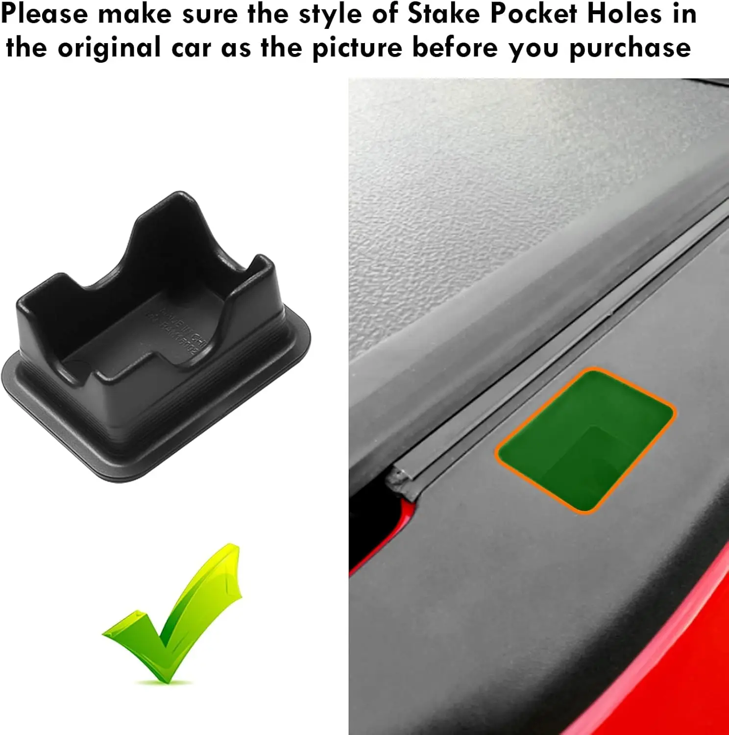 RamA 1500 Stake Pocket Covers, Rear Truck Bed Rail Stake Pocket Cover Compatible with Dodge Ram 2019-2024 2025 2026(Set of 2)