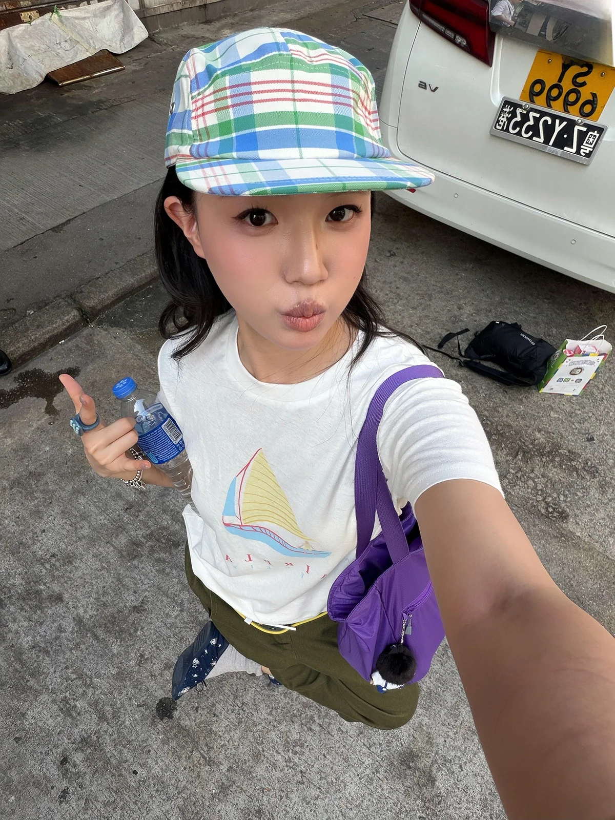 Sakura Ma Dou Tropical Sailing Boat Print round Neck Short Sleeve Women's T-shirt Summer Casual Slimming Comfortable White Top