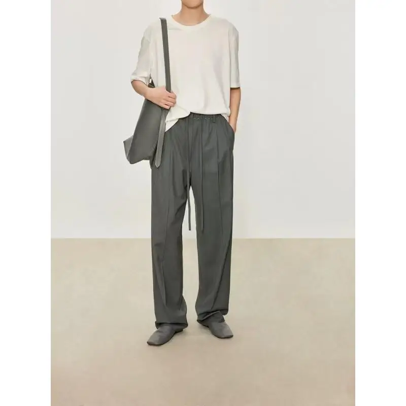 

Maxdutti 2026 Spring Summer Woman Clothes Fashion Loose-fitting Tapered Trousers With Elastic Waist Women's Pants And Trousers