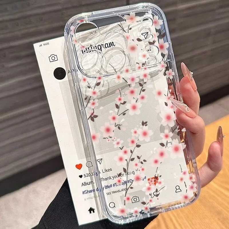 Cute Flowers Pink Phone Case For Infinix Smart 10 9 8 7 6 Hot 60 Plus 50i 50 40 40i 30i 30 Play Note 30 40 50 Pro Clear Casing - view 4