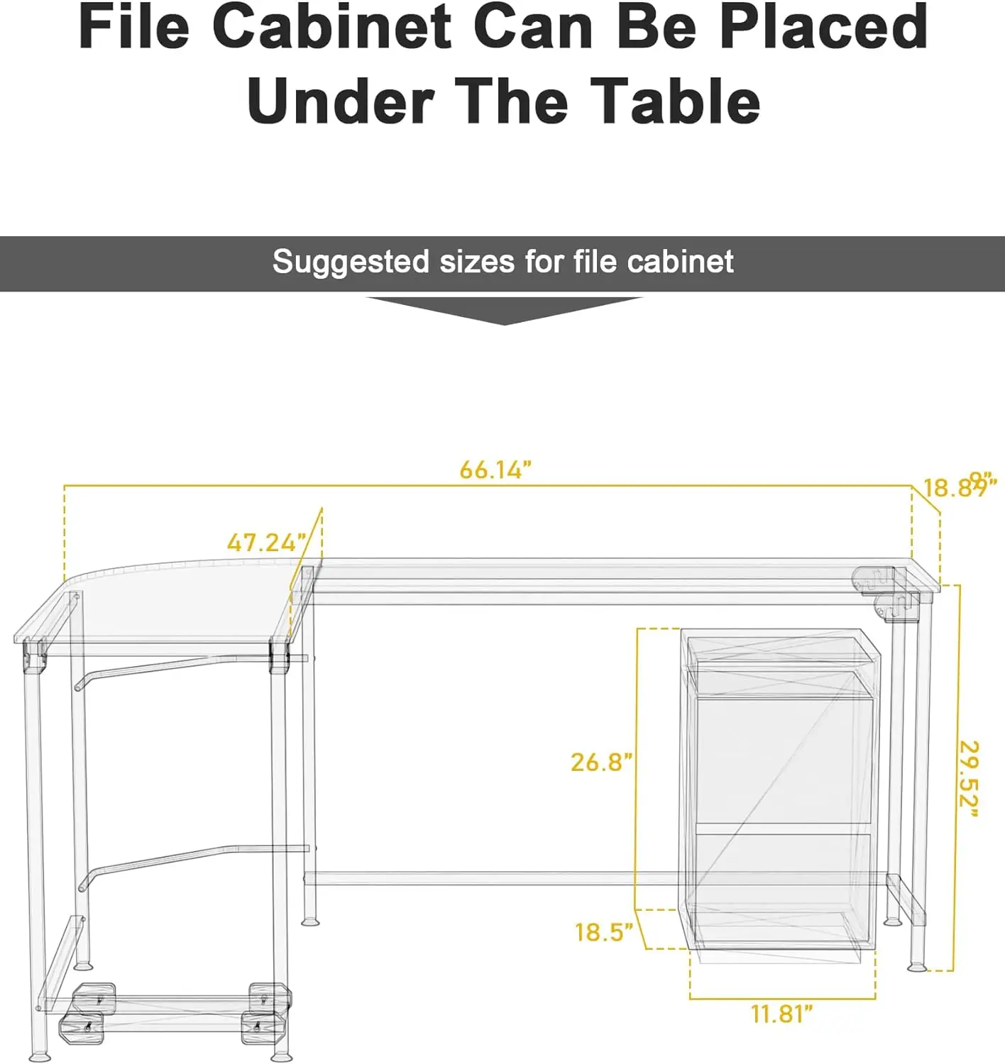 Modern L-Shaped Desk 58/66'' Corner Computer Desk Home Office Study Workstation Wood & Steel PC Laptop Gaming Table shaped desk