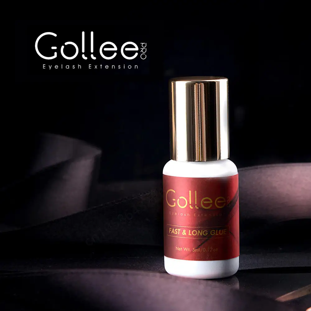 5ml Gollee Eyelash Extension Glue 1s Dry Fast Lash Glue Extra Strong 6-8 Weeks Low Stimulus Long Lasting Primer Super Bonder