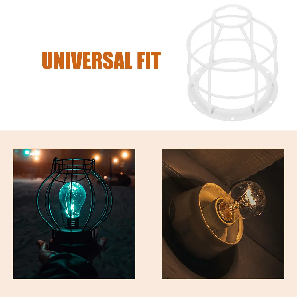 2Pcs Industrial Light Bulb Cage Guard Metal Safety Lamp Shade Frame for Factory Outdoor Lighting Impact