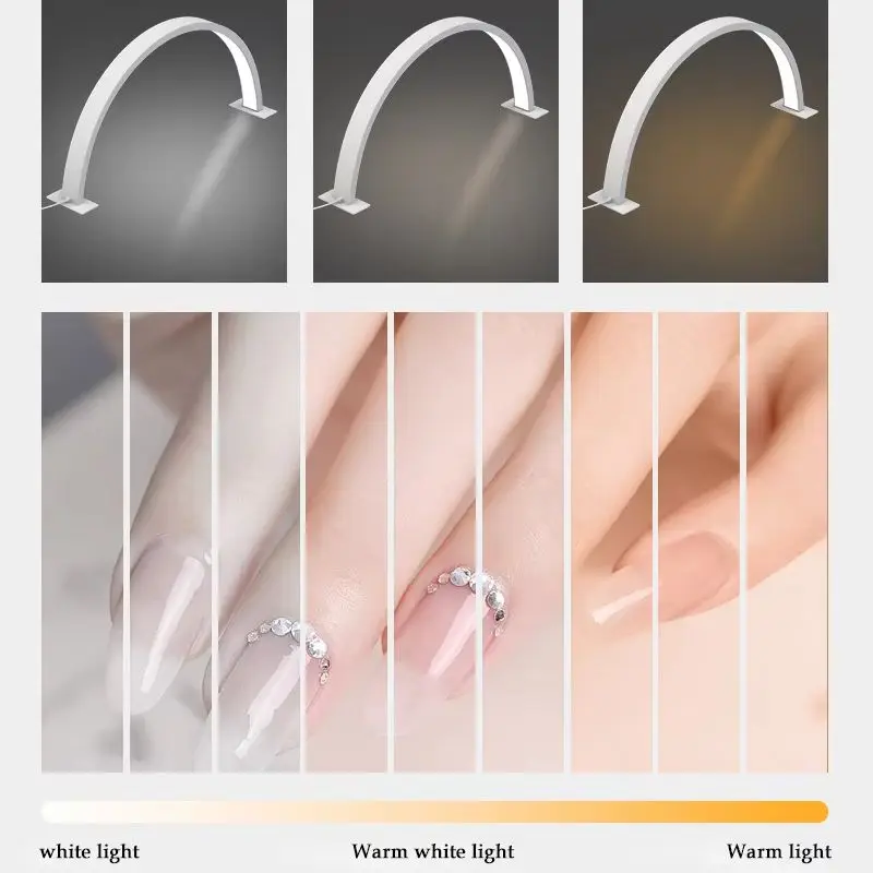 U-شكل نصف القمر مسمار ضوء العمل صالون تجميل ضوء محدد 44/56/66 سنتيمتر أبيض وأسود الحد الأدنى مسمار مصباح الجمال لمبة مكتب