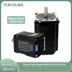 Nema17 Closed Loop Stepper Motor Drive All-in-one 42 Integrated Motor Encoder DC24-48V Hybrid Servo Motor 1000 Line 0.4Nm-0.6Nm