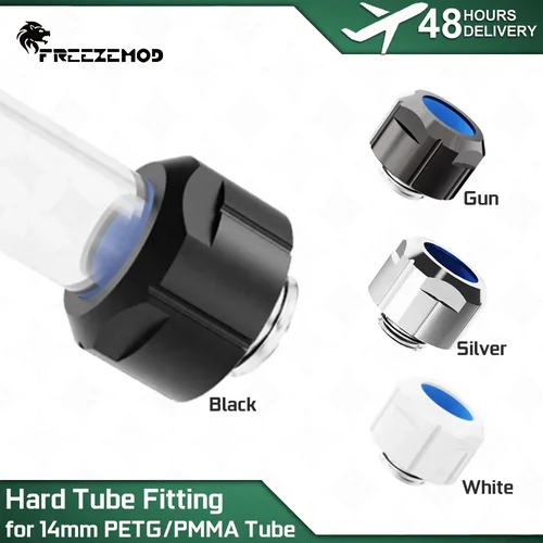 Imagen 1 del producto FREEZEMOD-accesorio de tubo duro de 14mm, rosca G1/4, cobre, antiaflojamiento, par suave para OD14mm PETG/PMMA, tubo de PC, refrigeración por agua MOD