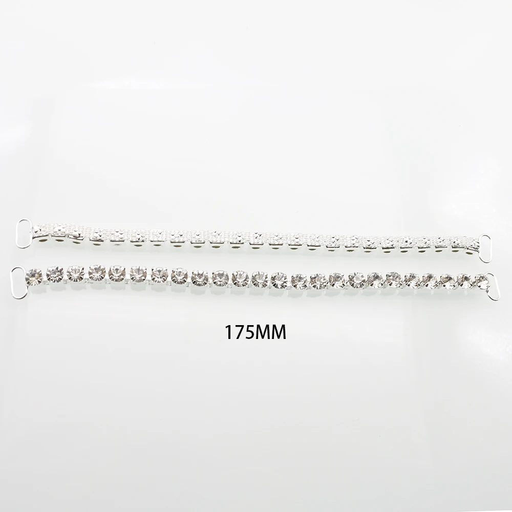 New 10pcs 12 * 175mm Fashionable 1 Drainage Diamond Chain Bikini Connector/flat Chain Reinforced Metal Crystal Bikini Buckle