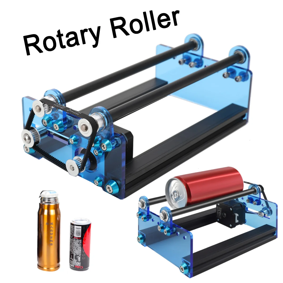 

Twotrees Laser Rotary Y-Axis Roller, Laser Engraver Rotary Attachment For Engraving Cutting Cylindrical Objects Cans