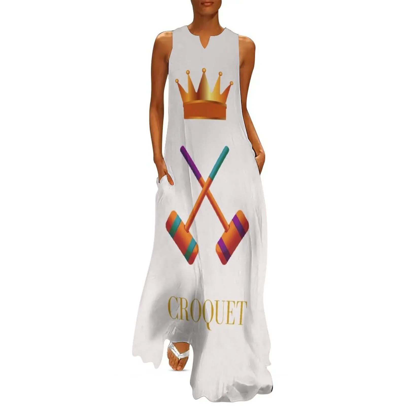 

Croquet mallets and crown Long Dress Women's summer dress Aesthetic clothing Dress