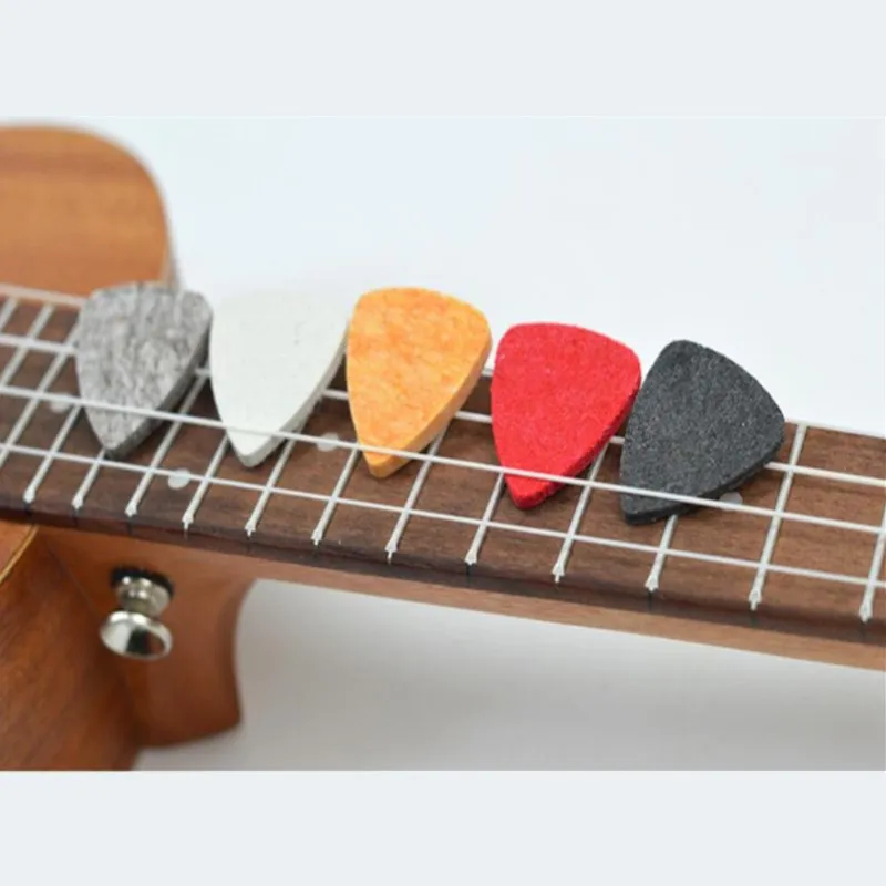 Colorido macio feltro Plectrum para Ukulele, Special-Shaped Pad Picks, Fit para Guitarra, Acessórios para Instrumentos Musicais, 5 Pçs/lote