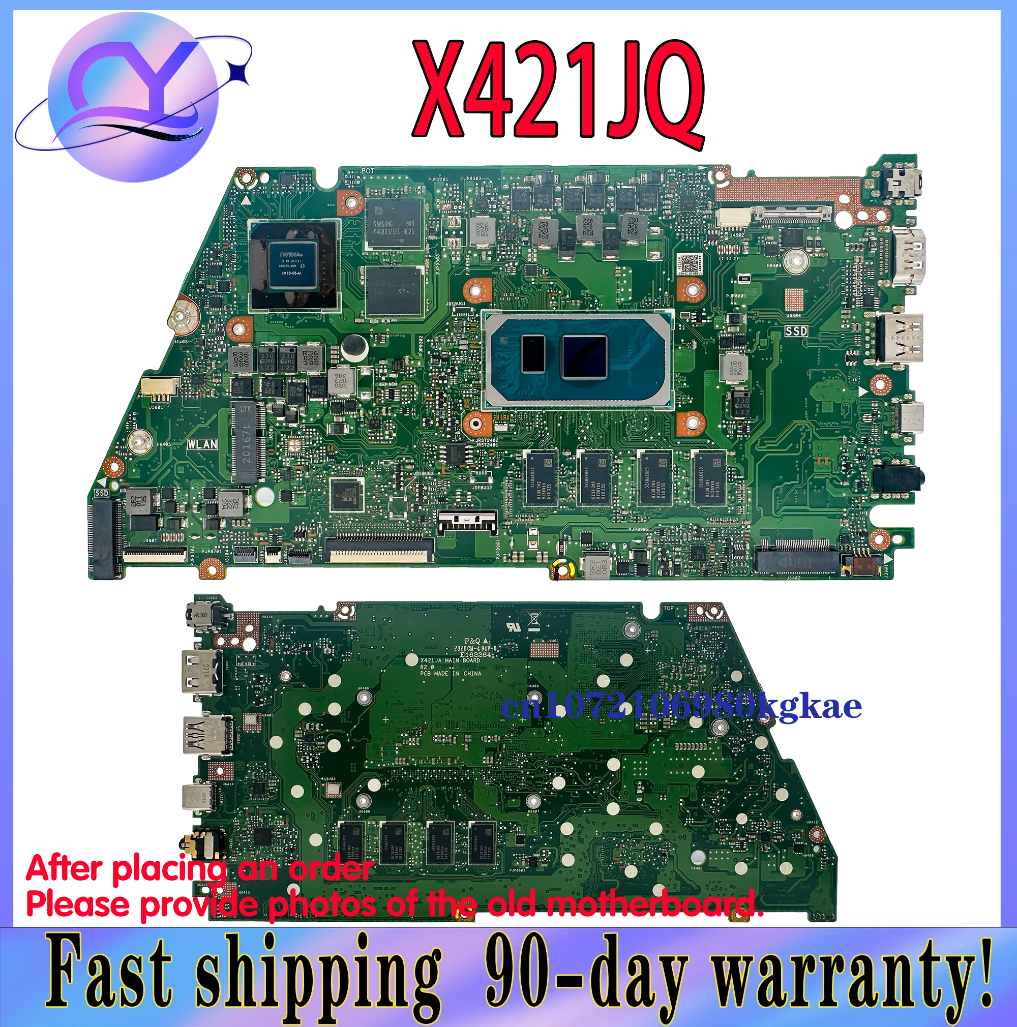 Placa base para ordenador portátil X421JA, para ASUS X421JAY X421JFY X421JPY X421JQY X521JQ S433J S533J S5600J V4050J X421JQ, placa base I3 I5 I7