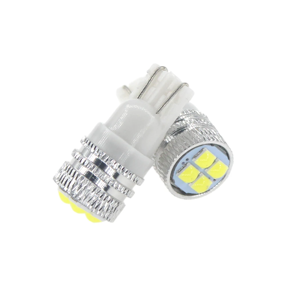 

50 шт. боковые габаритные огни T10 4SMD, лампа высокой яркости, супер яркие линзы, ежедневная подсветка для прожектора, маленькая лампа