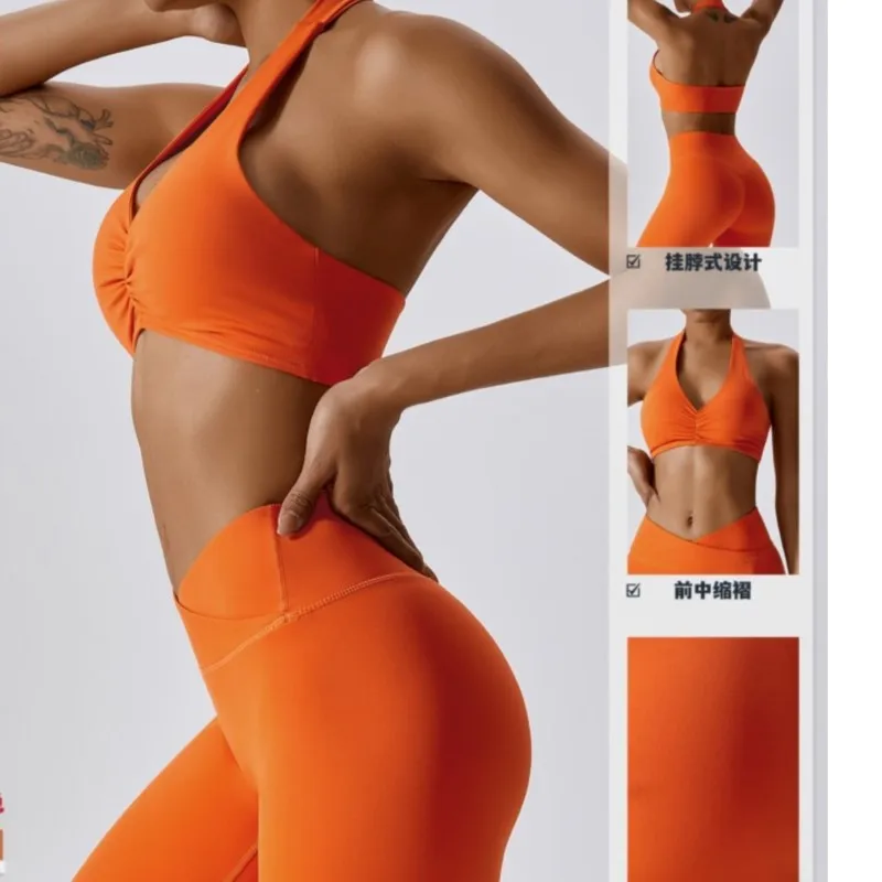 حمالة صدر رياضية نسائية بحمالة صدر ، ملمس عاري ، بلا أكمام ، توبات يوغا ، صلبة ، سريعة الجفاف ، لياقة بدنية ، صالة ألعاب رياضية ، ركض ، ملابس أنشطة مبطنة