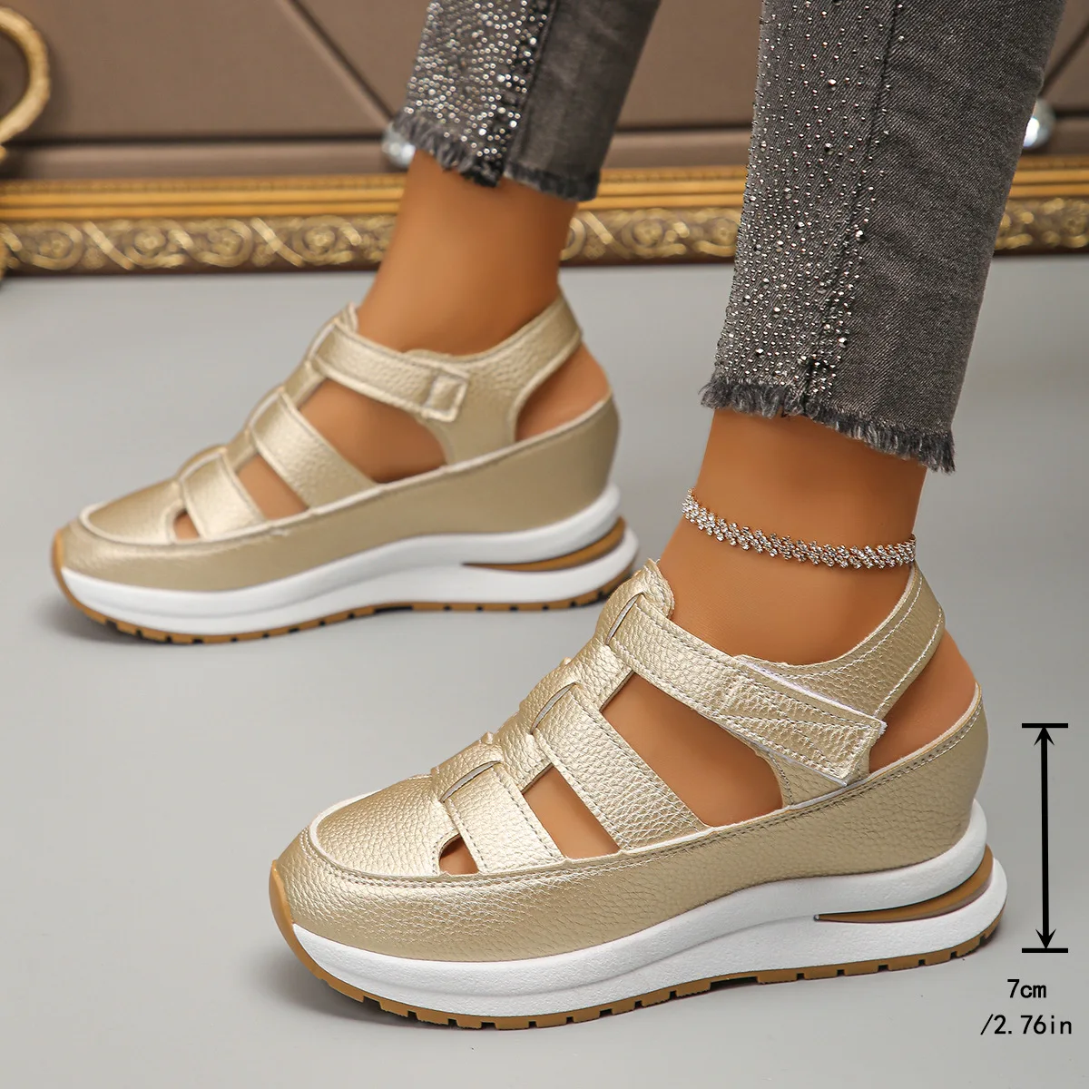 

Women's Closed Toe Platform Wedge Sandals – Breathable Slingback Casual Summer Shoes