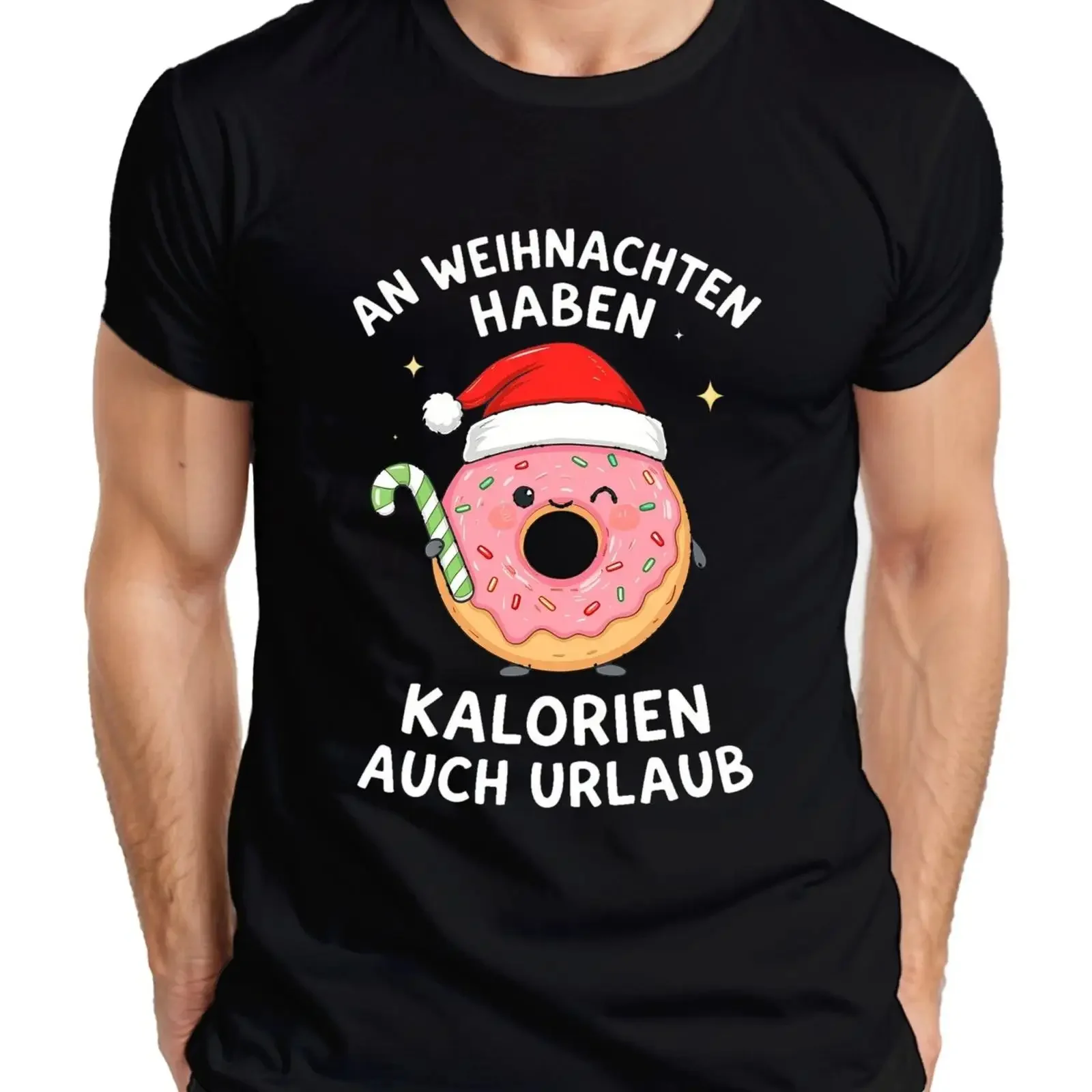 Even calories have a holiday at Christmas Funny donut gift for men's t shirt vintage Washed Top For Everyday Wear Slightly
