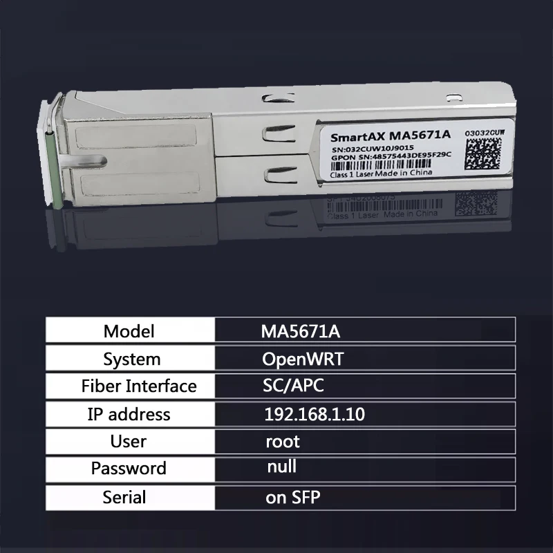 MA5671A 2.5G media converter GPON SFP Stick Module GPON Bridge