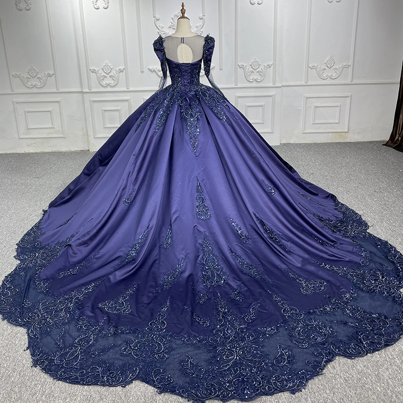 JANCEMBER Quinceanera Dresses Ball Gown Satin Beading O-Neck Vestidos De 15 Años 2023 Blue DY6546 Vestido De 15 Bar Mitzvah