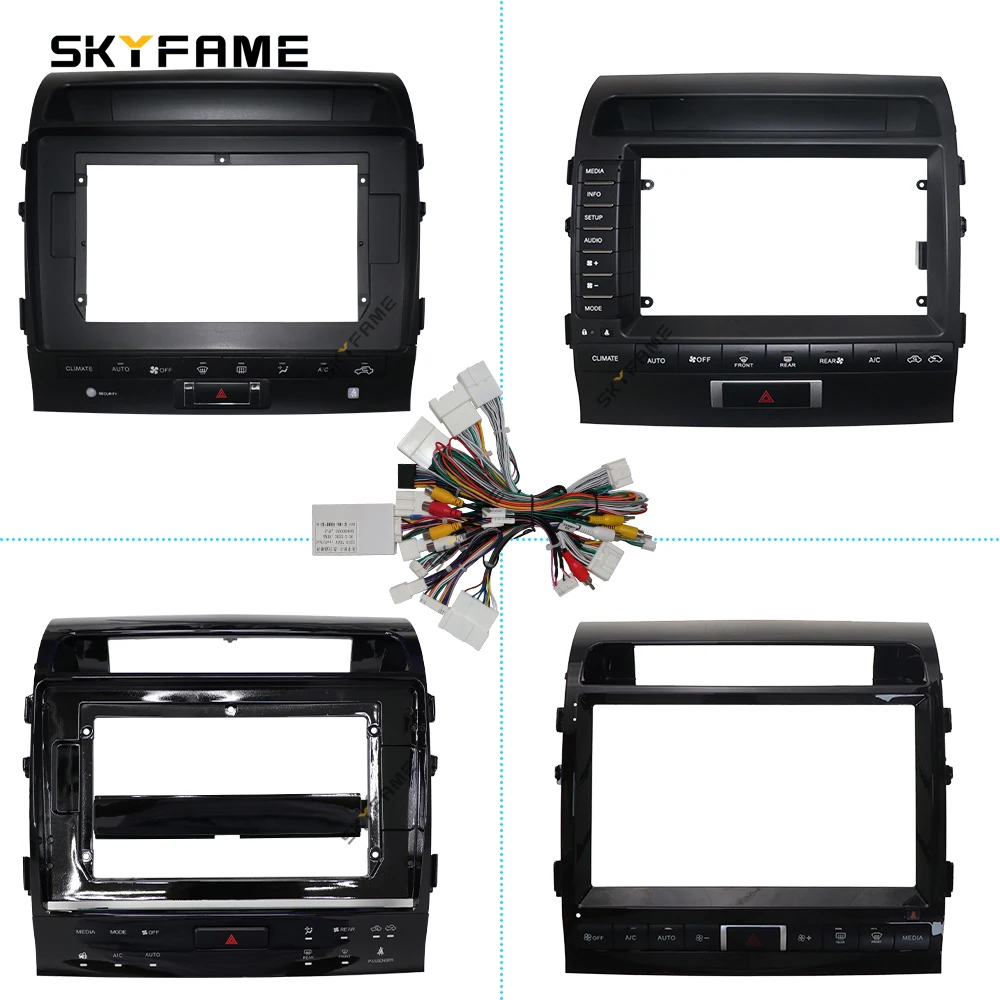 SKYFAME Car Frame Fascia Adapter Canbus Box Decoder Android Radio Dash Fitting Panel Kit For Toyota Land Cruiser 200 LC200