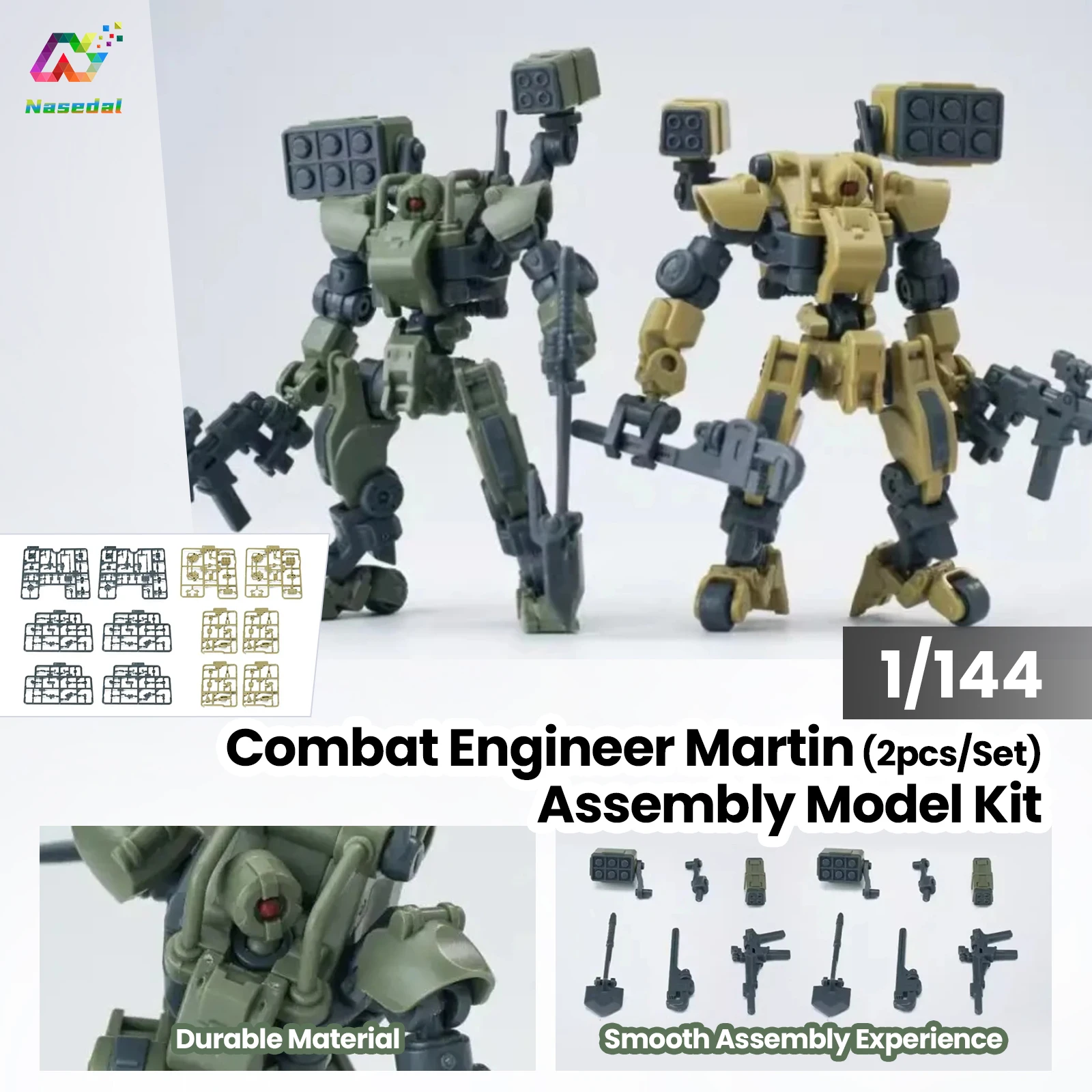 Sheik Mainland Combat Engineer Squad 1/144 Assembly Model Kit 2pcs/Set Collectible Action Figure Plastic Ornament Robot Gift