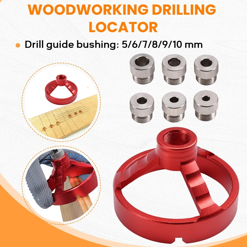 90 Degree Drill Guide 5/6/7/8/9/10Mm Drill Bit Hole Puncher Locator Jig Hinged Hole Opener Woodworking Tools-AT64