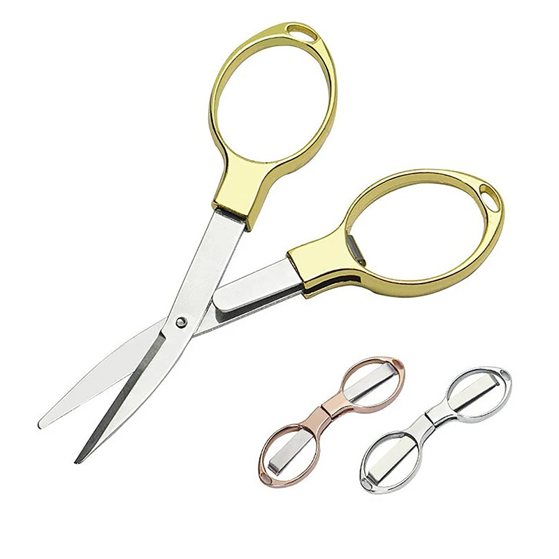 Tijeras plegables portátiles, herramientas de corte de línea de acero al carbono, suministros de Mini herramientas de mano, tijeras de costura multifuncionales, 1 piezas