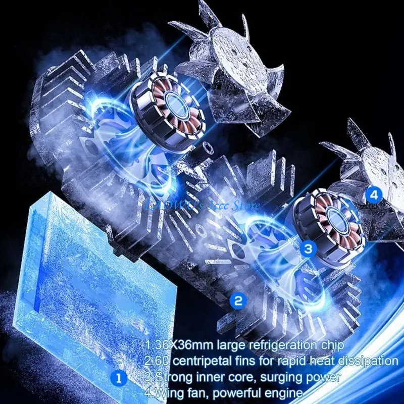 

Y8AD Cellphone Cooling Fan Cooling Fan double Semiconductor Technology Color Backlight Simple Installation for Phone