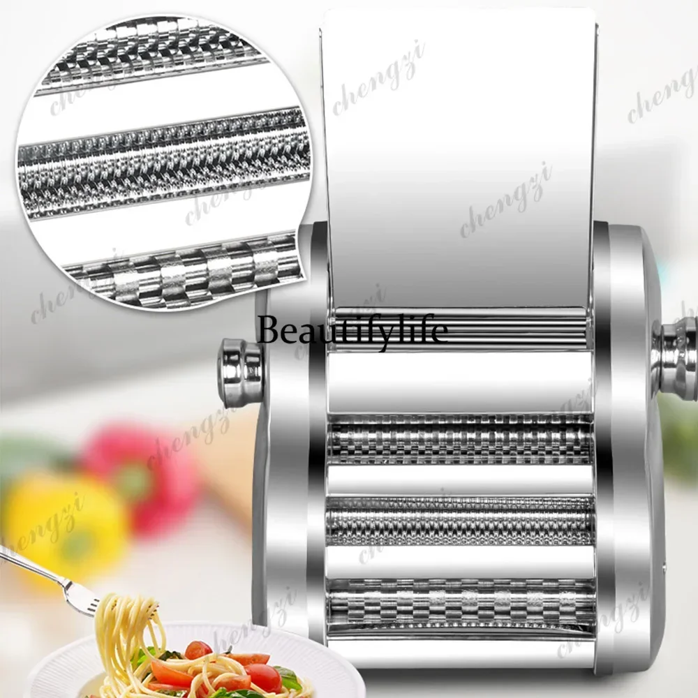 Máquina eléctrica para hacer empanadillas y fideos N138 con 4 tipos de juegos de cuchillas, máquina de prensar fideos de acero para el hogar