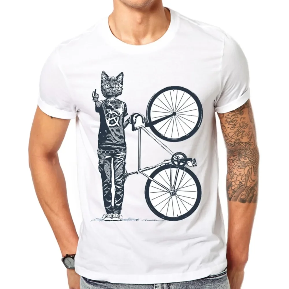 Feet In The Pedals Fixed Gear Bicycle Cycling T-Shirt New Summer Men Short Sleeve Funny Bike Sport White Casual Boy Tees Tops