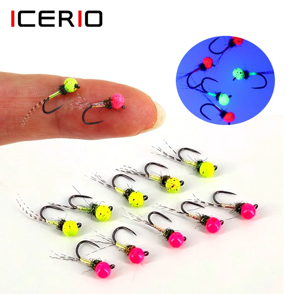 Cuentas de tungsteno UV Ninfa Jig Head ICERIO – Cebo para trucha - imagen 2